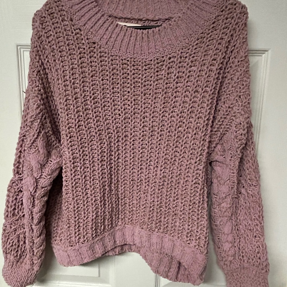 SO Mauve Textured Knit Sweater